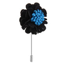 Handmade Men Flower Brooch Pin Lapel Boutonniere Stick T-Shirt Decor Black