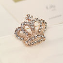 Rhinestone Bohemian Style Crown Design Brooch Pin Wedding Engagement Prom Xmas Birthday Party Gift Gold