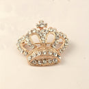 Rhinestone Bohemian Style Crown Design Brooch Pin Wedding Engagement Prom Xmas Birthday Party Gift Gold