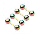 16G Eyebrow Ear Nose Lip Rings Body Piercing Jewelry PACK OF 4PCS Rainbow 1.2mm 5mm