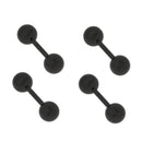 16G Eyebrow Ear Nose Lip Rings Body Piercing Jewelry PACK OF 4PCS Black 1.2mm 5mm