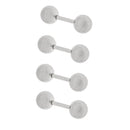 16G Eyebrow Ear Nose Lip Rings Body Piercing Jewelry PACK OF 4PCS Silver 1.2mm 5mm