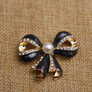 Boho Victoria Bowknot Crystal Brooch Pin Wedding Xmas Gift Black