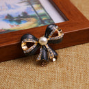 Boho Victoria Bowknot Crystal Brooch Pin Wedding Xmas Gift Black