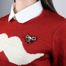 Boho Victoria Bowknot Crystal Brooch Pin Wedding Xmas Gift Black