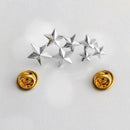 Boho Victoria Pair Alloy 7 Star Brooch Collar Pin Wedding Xmas Gift Silver