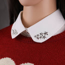 Boho Victoria Pair Alloy 7 Star Brooch Collar Pin Wedding Xmas Gift Silver
