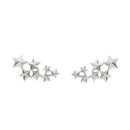 Boho Victoria Pair Alloy 7 Star Brooch Collar Pin Wedding Xmas Gift Silver