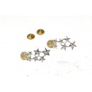 Boho Victoria Pair Alloy 7 Star Brooch Collar Pin Wedding Xmas Gift Silver