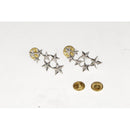 Boho Victoria Pair Alloy 7 Star Brooch Collar Pin Wedding Xmas Gift Silver