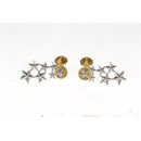 Boho Victoria Pair Alloy 7 Star Brooch Collar Pin Wedding Xmas Gift Silver