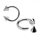 Fashion Stainless Steel Spike Horseshoe Bar Lip Nose Septum Ear Rings Steel