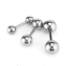 Set Of 3PCS Steel Ear Stud Ring 3/4/5MM Silver