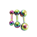 Set Of 3PCS Steel Ear Rings Screw Stud 3/4/5 MM Multi-Color