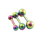 Set Of 3PCS Steel Ear Rings Screw Stud 3/4/5 MM Multi-Color
