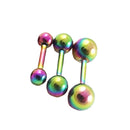 Set Of 3PCS Steel Ear Rings Screw Stud 3/4/5 MM Multi-Color