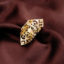 Fashion Punk Hollow Flower Knuckle Hinged Finger Ring Jewelry Gold