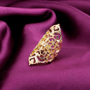 Fashion Punk Hollow Flower Knuckle Hinged Finger Ring Jewelry Gold