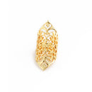 Fashion Punk Hollow Flower Knuckle Hinged Finger Ring Jewelry Gold