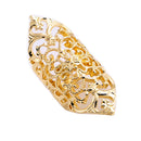 Fashion Punk Hollow Flower Knuckle Hinged Finger Ring Jewelry Gold