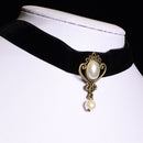 Women's Vintage black trophy Charm pendant velvet Chain Choker Necklace