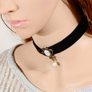 Women's Vintage black trophy Charm pendant velvet Chain Choker Necklace
