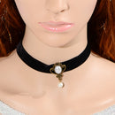 Women's Vintage black trophy Charm pendant velvet Chain Choker Necklace