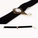 Women's Vintage black trophy Charm pendant velvet Chain Choker Necklace