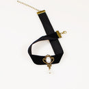Women's Vintage black trophy Charm pendant velvet Chain Choker Necklace