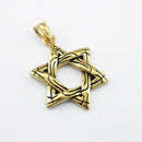 Unisex Vintage Casting Hexagram Shape Pendant Necklace with Chain - Gold
