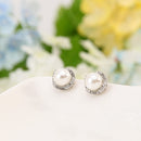 Luxury Fashion Women Rhinestone Artifical Pearl Necklace Earrings Jewelry Set