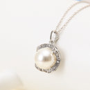 Luxury Fashion Women Rhinestone Artifical Pearl Necklace Earrings Jewelry Set