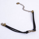 Antique Bronze Figure 8 Shape Charm Velvet Choker Necklace Retro Jewelry