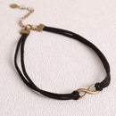 Antique Bronze Figure 8 Shape Charm Velvet Choker Necklace Retro Jewelry