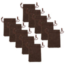 10 x Linen Jute Sack Jewelry Pouch Drawstring Gift Bags Favor Dark Coffee