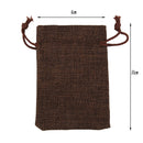 10 x Linen Jute Sack Jewelry Pouch Drawstring Gift Bags Favor Dark Coffee