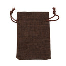 10 x Linen Jute Sack Jewelry Pouch Drawstring Gift Bags Favor Dark Coffee