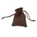 10 x Linen Jute Sack Jewelry Pouch Drawstring Gift Bags Favor Dark Coffee