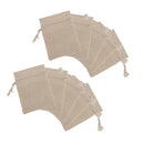 10 x Linen Jute Sack Jewelry Pouch Drawstring Gift Bags Favor Wedding Khaki