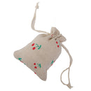 10 x Green Cherry Linen Jute Sack Jewelry Pouch Drawstring Gift Bags Favor
