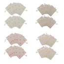10 x Yellow Flower Linen Jute Sack Jewelry Pouch Drawstring Gift Bags Favor
