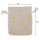 10 x Yellow Flower Linen Jute Sack Jewelry Pouch Drawstring Gift Bags Favor