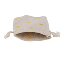 10 x Yellow Flower Linen Jute Sack Jewelry Pouch Drawstring Gift Bags Favor