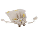 10 x Yellow Flower Linen Jute Sack Jewelry Pouch Drawstring Gift Bags Favor