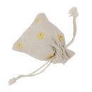 10 x Yellow Flower Linen Jute Sack Jewelry Pouch Drawstring Gift Bags Favor