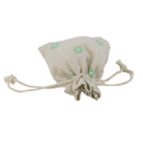 10 x Green Flower Linen Jute Sack Jewelry Pouch Drawstring Gift Bags Wedding