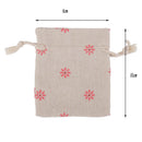 10 x Rose Flower Linen Jute Sack Jewelry Pouch Drawstring Gift Bags Wedding