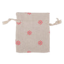 10 x Rose Flower Linen Jute Sack Jewelry Pouch Drawstring Gift Bags Wedding