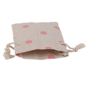 10 x Rose Flower Linen Jute Sack Jewelry Pouch Drawstring Gift Bags Wedding