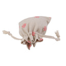 10 x Rose Flower Linen Jute Sack Jewelry Pouch Drawstring Gift Bags Wedding